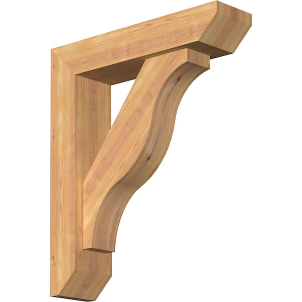 Ekena Millwork Funston Slat Smooth Bracket w/ Offset Brace, Western Red Cedar, 5 1/2"W x 22"D x 26"H BKT0604X22X26FST06SWR - main